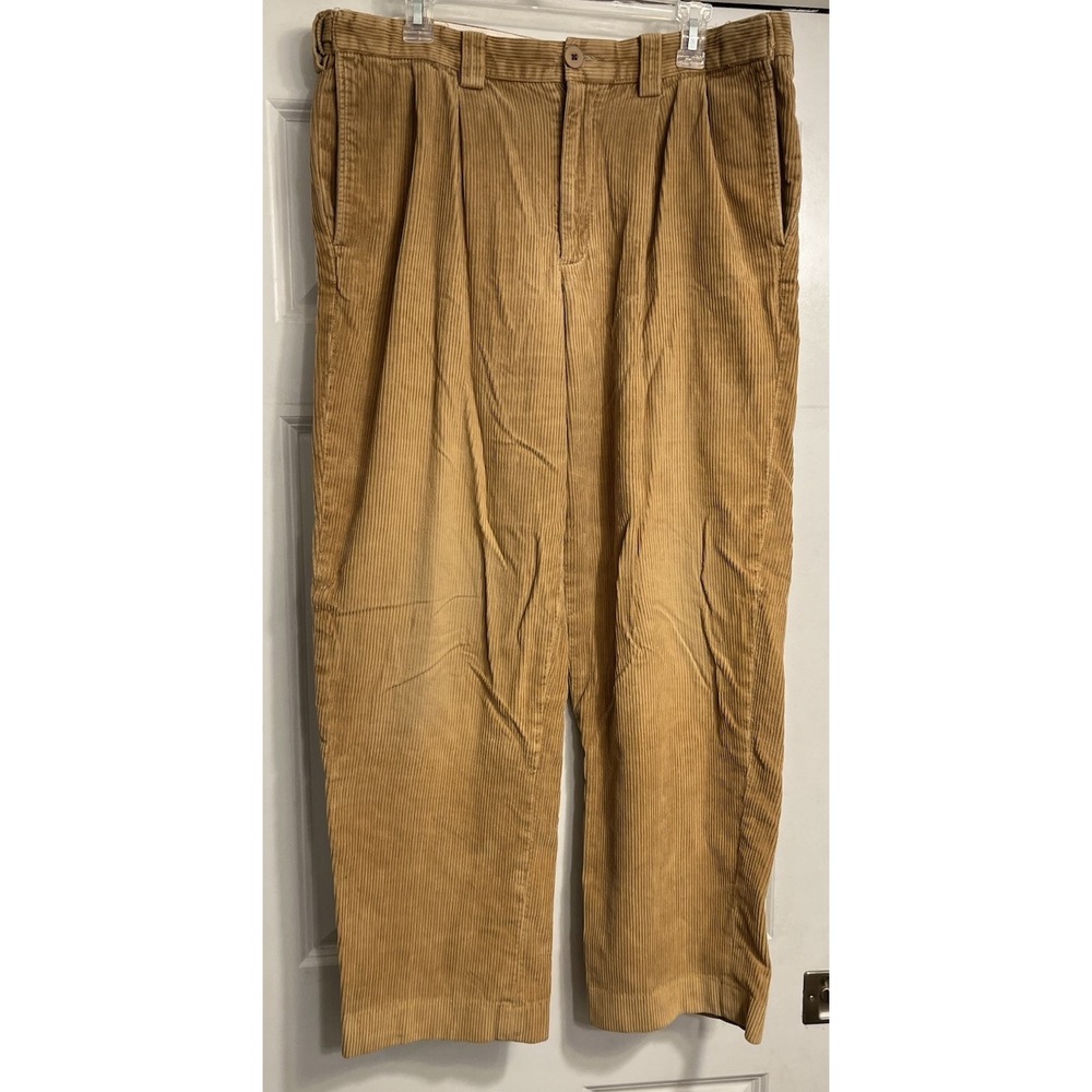 Vtg‎ Y2K LL Bean Brown Mens 34x31 Straight Leg Corduroy Pants Nicely Distressed